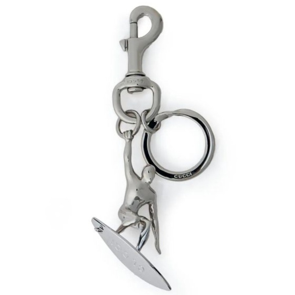 Gucci Silver Surfer Keychain Ottone Silver Hardware 822123